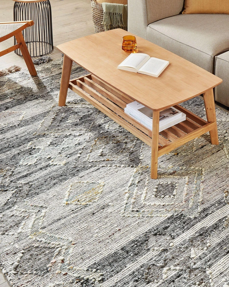 Beliani Kilimas ARATASHEN pilkas 160 x 230 cm vilnos kilimas
