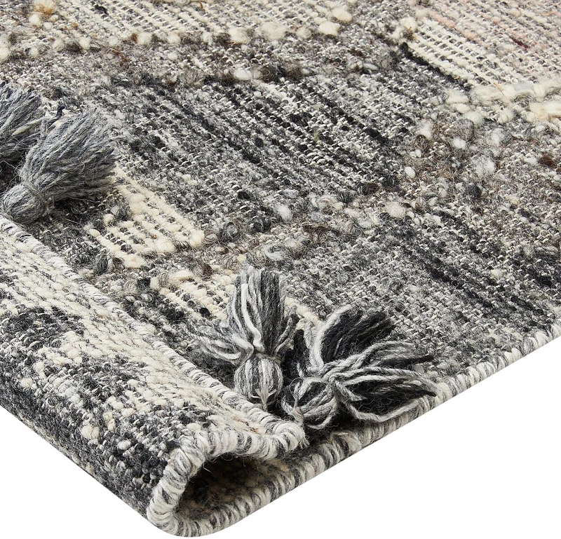 Beliani Kilimas ARATASHEN Pilkas 200 x 300 cm Vilnonis Kilim