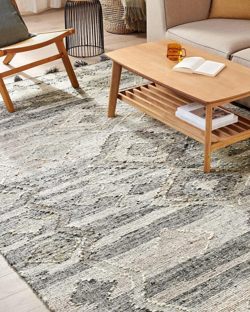 Beliani Kilimas ARATASHEN Pilkas 200 x 300 cm Vilnonis Kilim