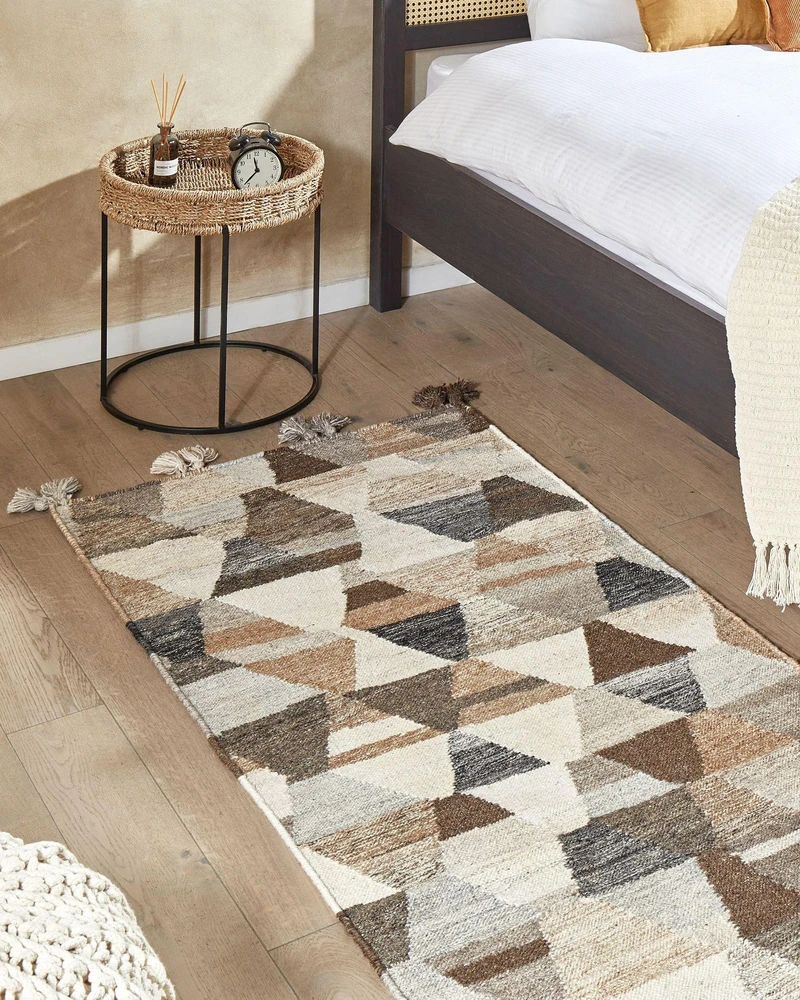 Beliani Kilimas ARGAVAND smėlio spalvos 80 x 150 cm vilnotas kilimas