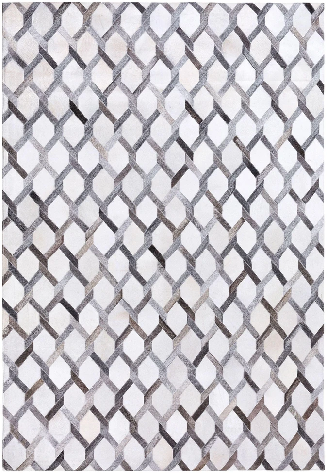 Beliani Kilimas AYDIN pilkas 140 x 200 cm natūrali oda