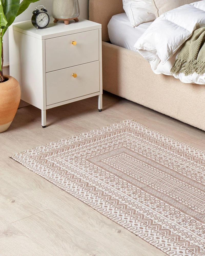 Beliani Kilimas BAGLAR baltas 80 x 150 cm džiutas