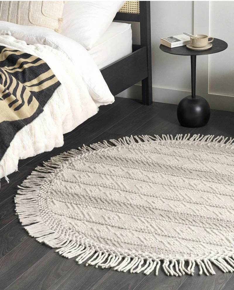 Beliani Kilimas BALTALAR smėlio spalvos ø 140 cm vilnonis