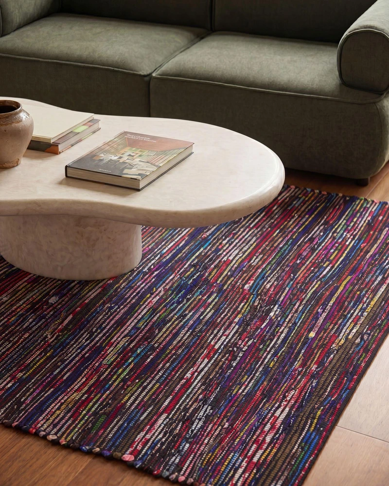 Beliani Kilimas BARTIN juodas 160 x 230 cm