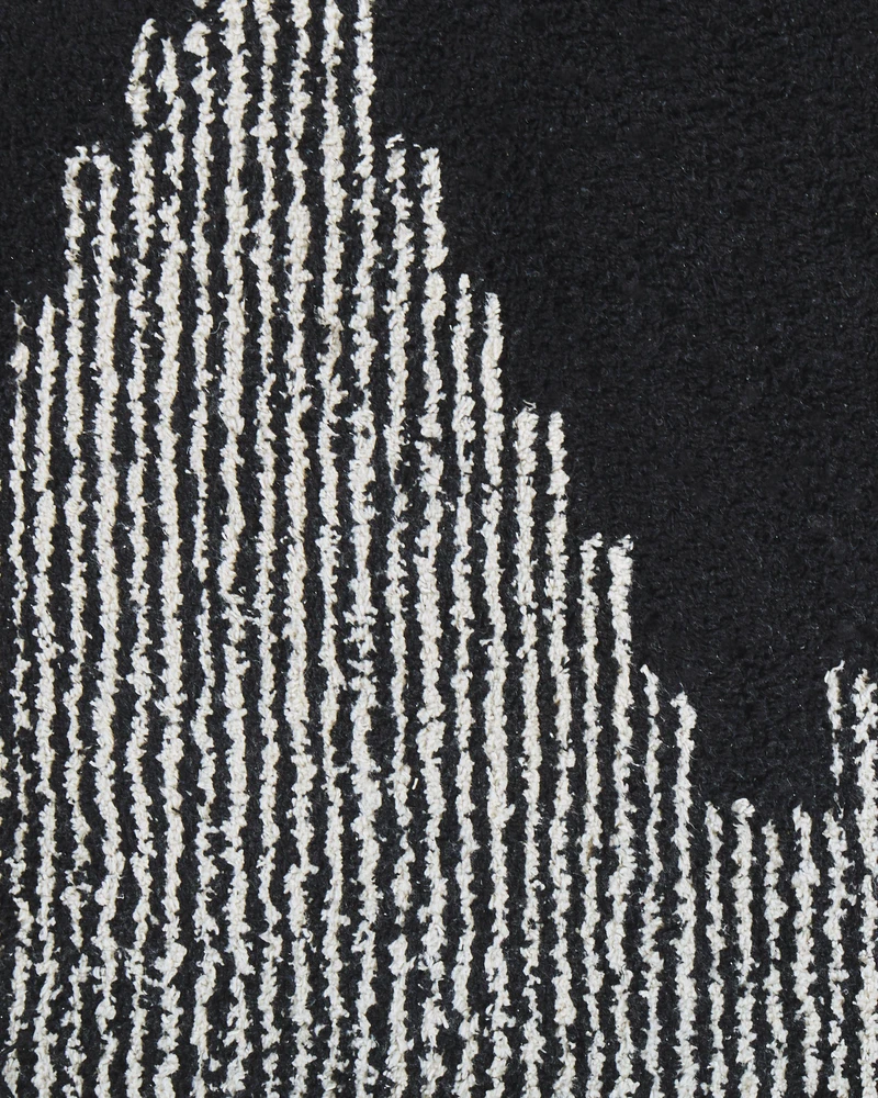 Beliani Kilimas BATHINDA, juodas/baltas, 140 x 200 cm, medvilnė