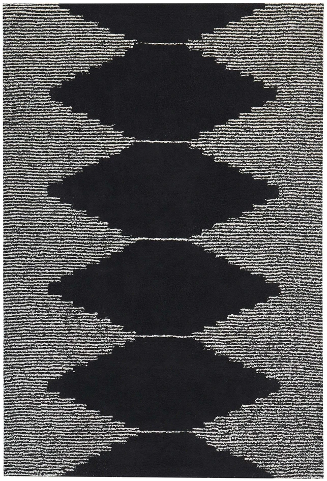 Beliani Kilimas BATHINDA, juodas/baltas, 140 x 200 cm, medvilnė