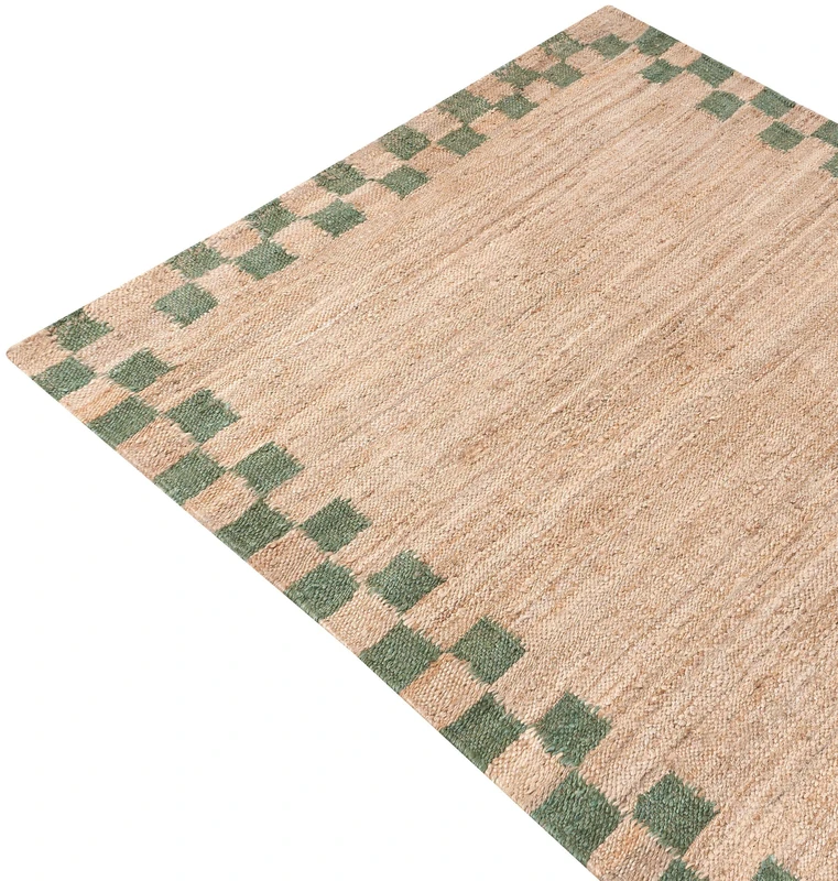 Beliani Kilimas BEED smėlio spalvos/ žalios spalvos 160 x 230 cm džiutas