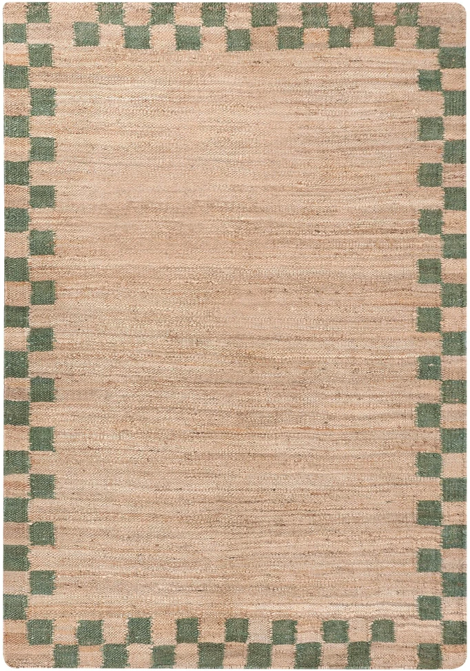 Beliani Kilimas BEED smėlio spalvos/ žalios spalvos 160 x 230 cm džiutas