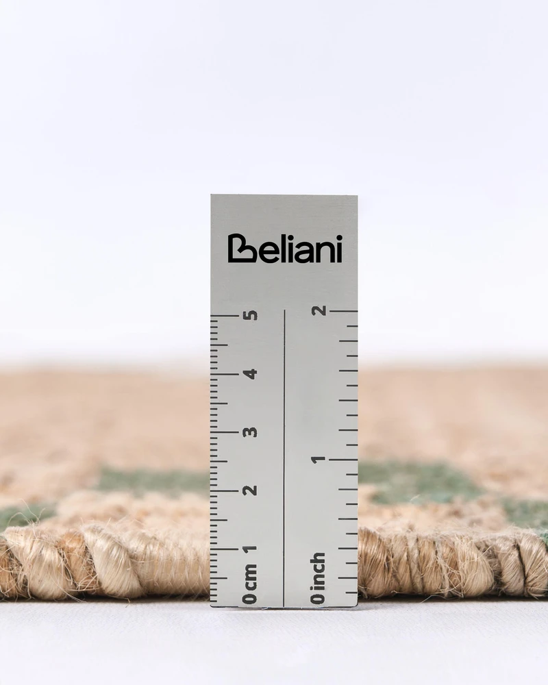Beliani Kilimas BEED smėlio spalvos/ žalios spalvos 160 x 230 cm džiutas
