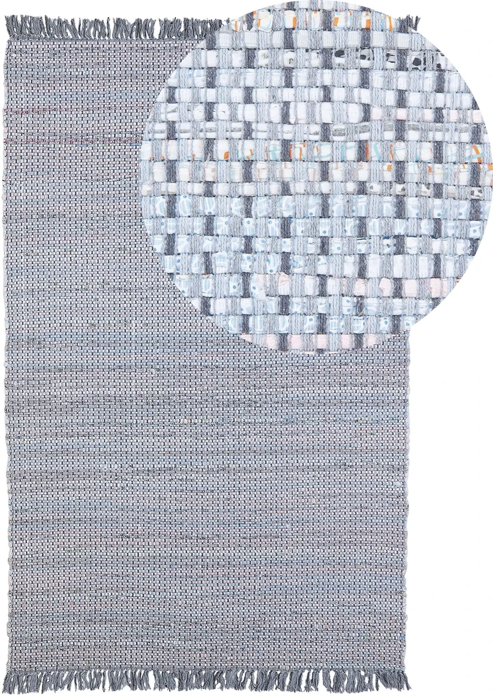 Beliani Kilimas BESNI pilkas 140 x 200 cm medvilninis