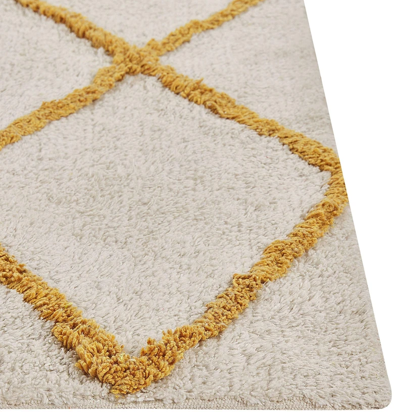 Beliani Kilimas BEYLER baltas 160 x 230 cm medvilninis