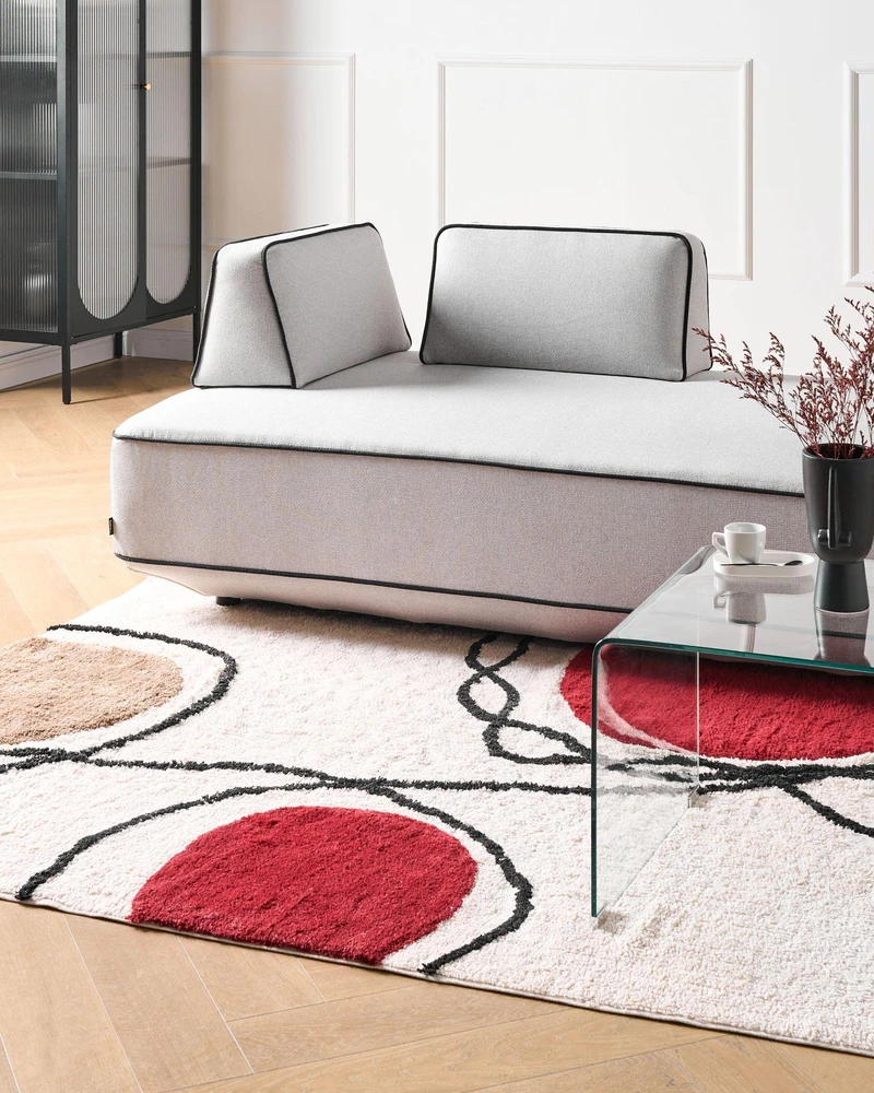 Beliani Kilimas BOLAT smėlio spalvos 140 x 200 cm medvilninis