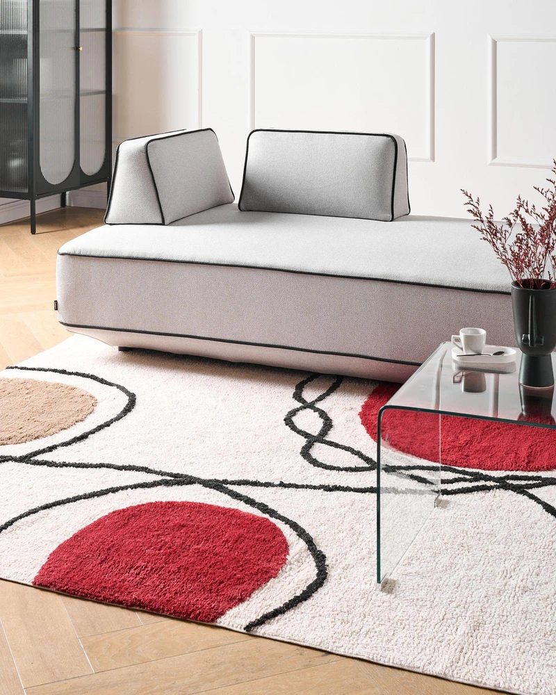 Beliani Kilimas BOLAT smėlio spalvos 160 x 230 cm medvilninis