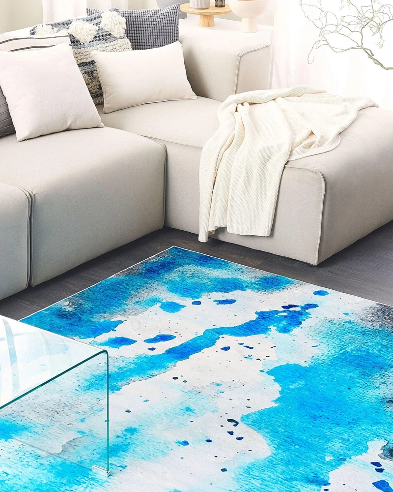 Beliani Kilimas BOZAT mėlynas 140 x 200 cm