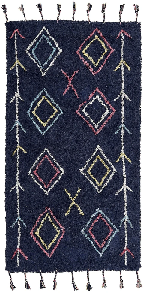 Beliani Kilimas CORUM Juodas 80 x 150 cm Medvilninis