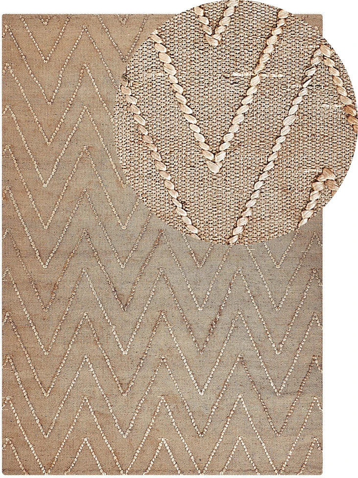 Beliani Kilimas DADAY smėlio spalvos 160 x 230 cm džiutas