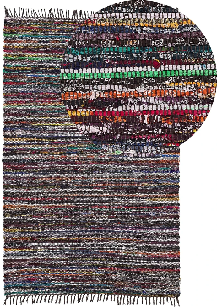 Beliani Kilimas DANCA juodas 140 x 200 cm