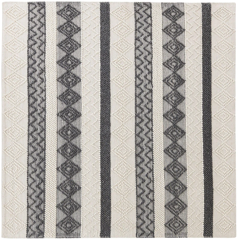 Beliani Kilimas DAVUTLAR šviesiai smėlio spalvos 200 x 200 cm vilnonis