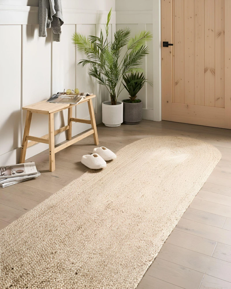 Beliani Kilimas DEMIRCI smėlio spalvos 80 x 300 cm džiutas
