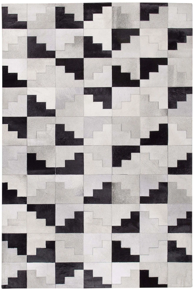 Beliani Kilimas EFIRLI pilkas 140 x 200 cm natūrali oda