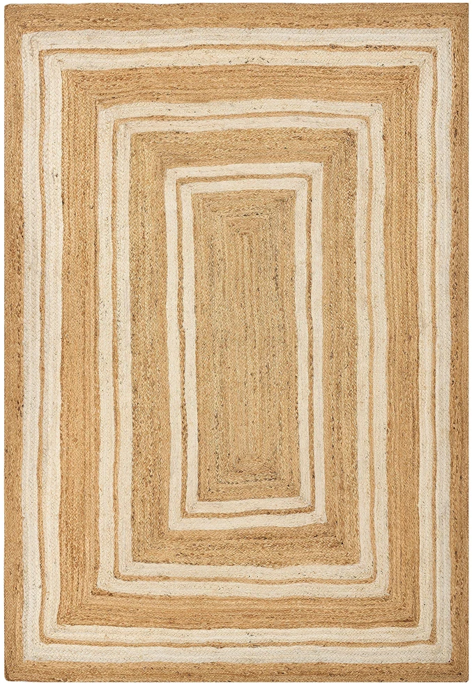 Beliani Kilimas ELMALI smėlio spalvos 160 x 230 cm džiutas