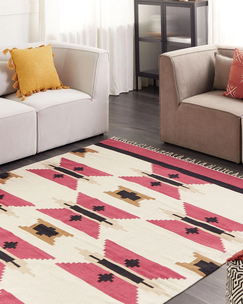 Beliani Kilimas GARNI spalvingas 200 x 300 cm medvilninis kilim
