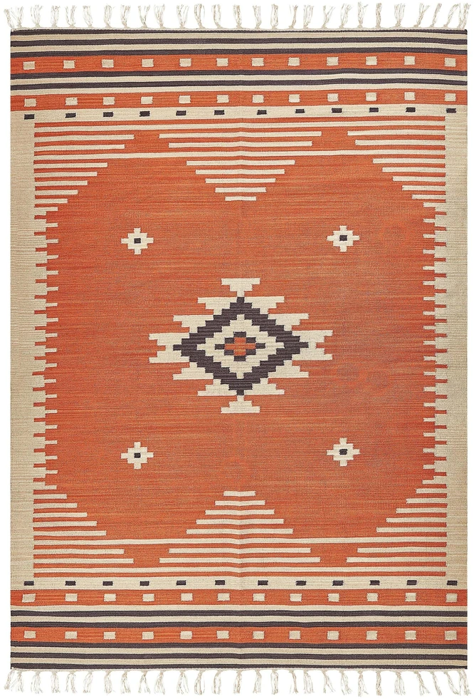 Beliani Kilimas GAVAR oranžinis 200 x 300 cm medvilninis kilimas