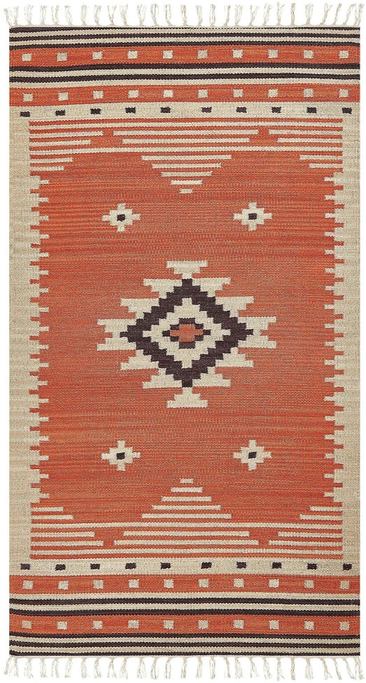 Beliani Kilimas GAVAR oranžinis 80 x 150 cm medvilninis kilimas
