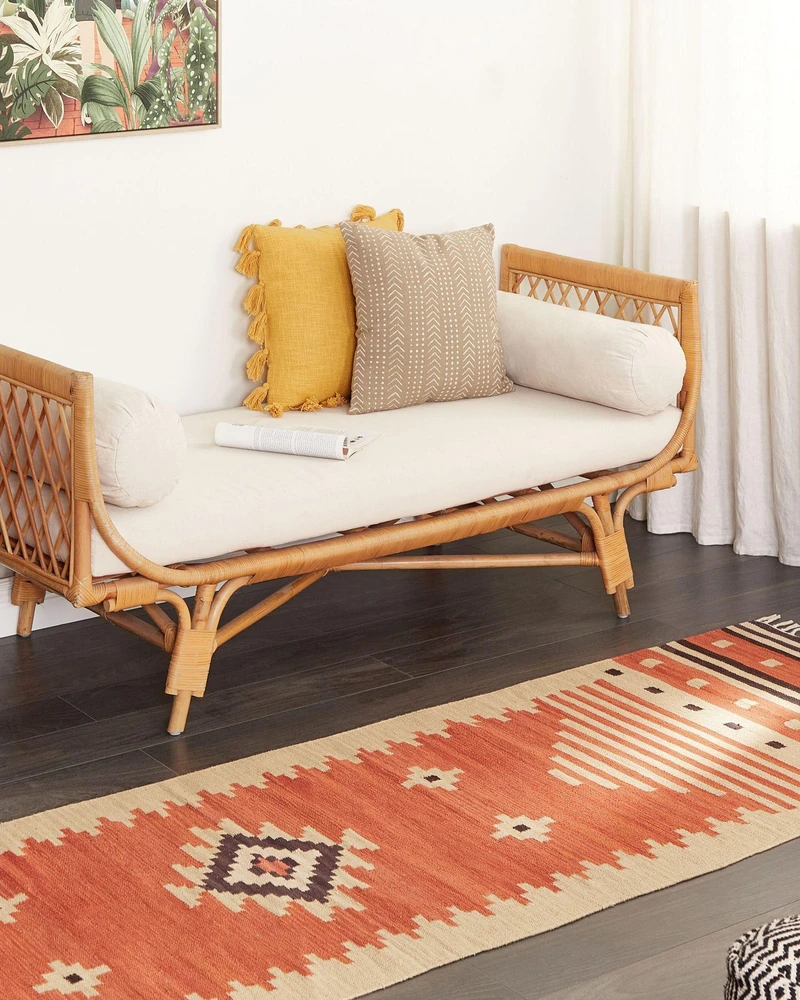 Beliani Kilimas GAVAR oranžinis 80 x 300 cm medvilninis