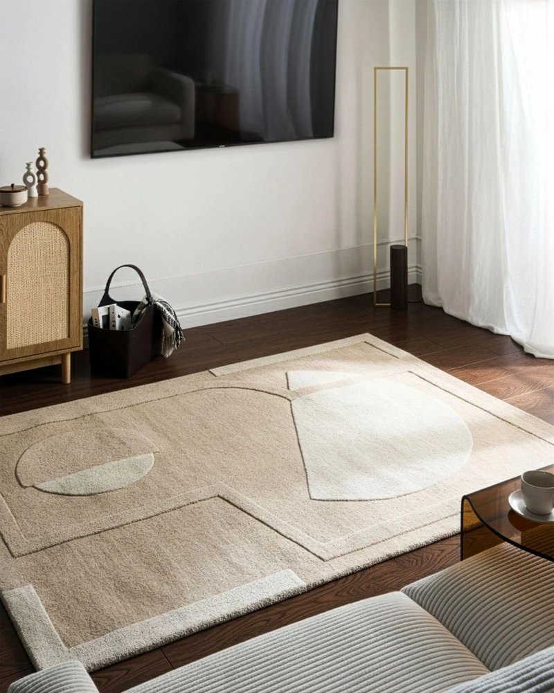 Beliani Kilimas GAYA smėlio spalvos 160 x 230 cm vilnonis