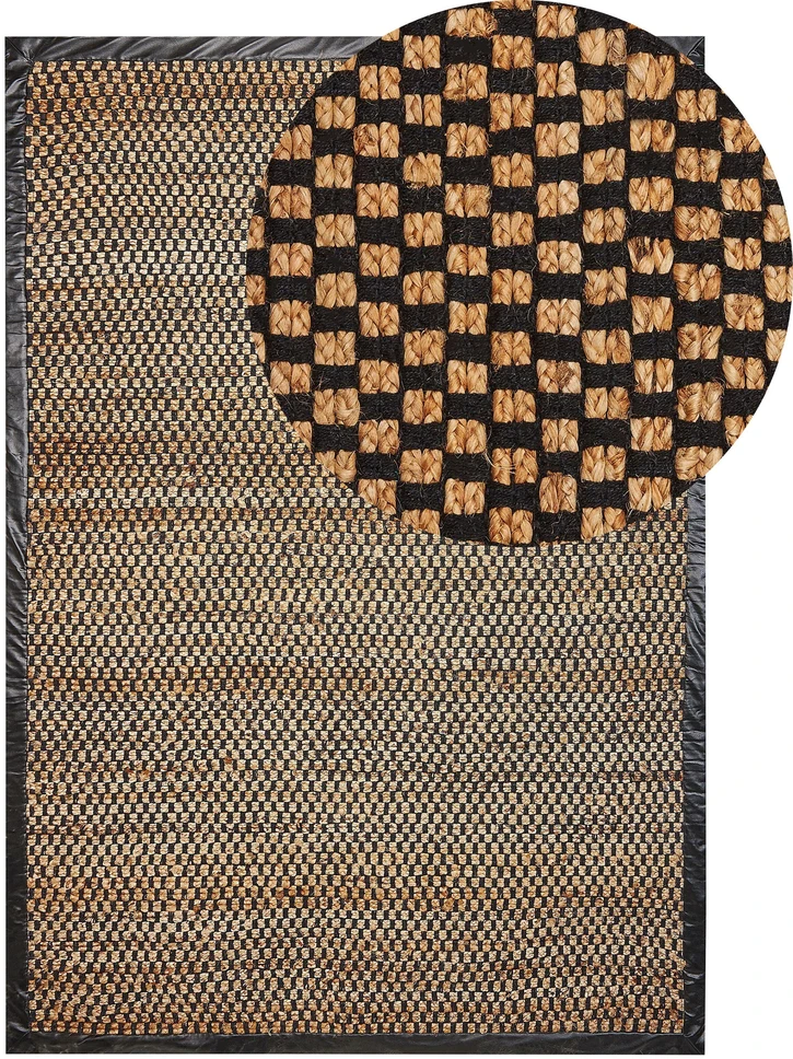 Beliani Kilimas GERCE Juodas 140 x 200 cm Džiutas