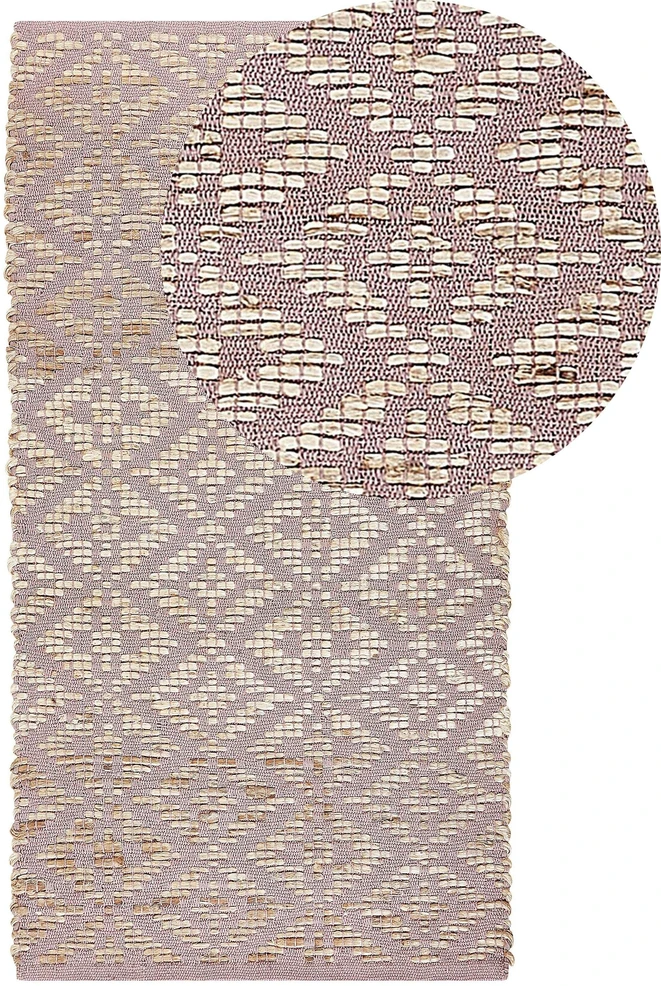Beliani Kilimas GERZE rožinis 80 x 150 cm medvilninis