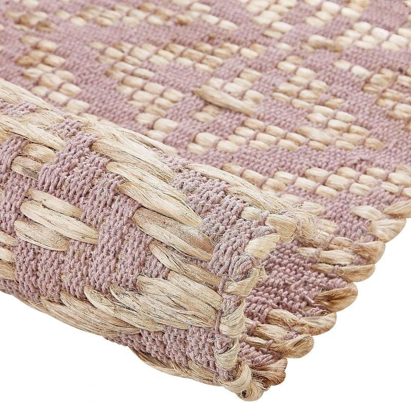 Beliani Kilimas GERZE rožinis 80 x 150 cm medvilninis