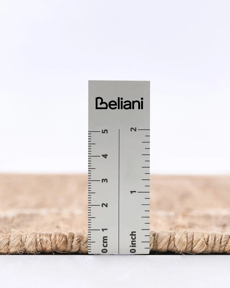 Beliani Kilimas GONDIA juodas / smėlio spalvos 80 x 300 cm džiutas