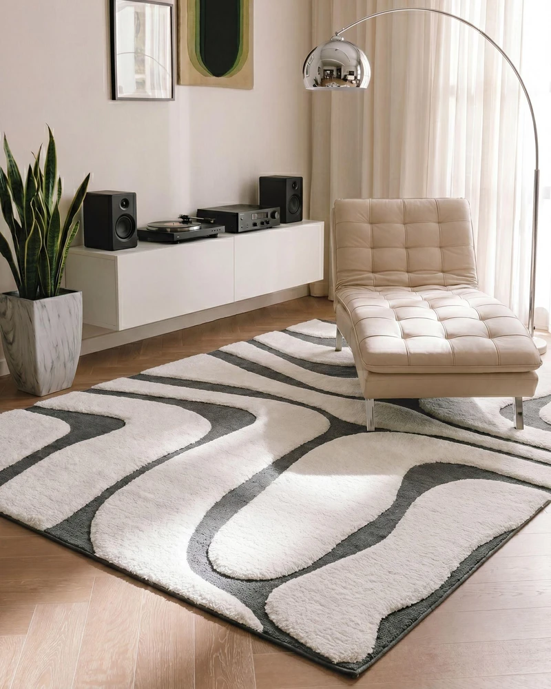 Beliani Kilimas HARTZ pilkas / baltas 160 x 230 cm