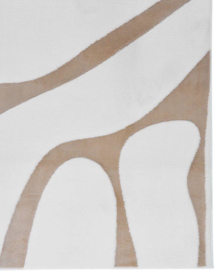 Beliani Kilimas HARTZ smėlio/baltos spalvos 160 x 230 cm