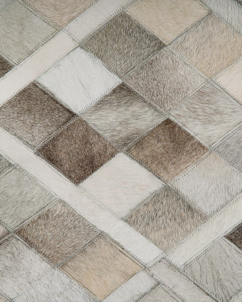 Beliani Kilimas HIRKA pilkas 140 x 200 cm iš natūralios odos