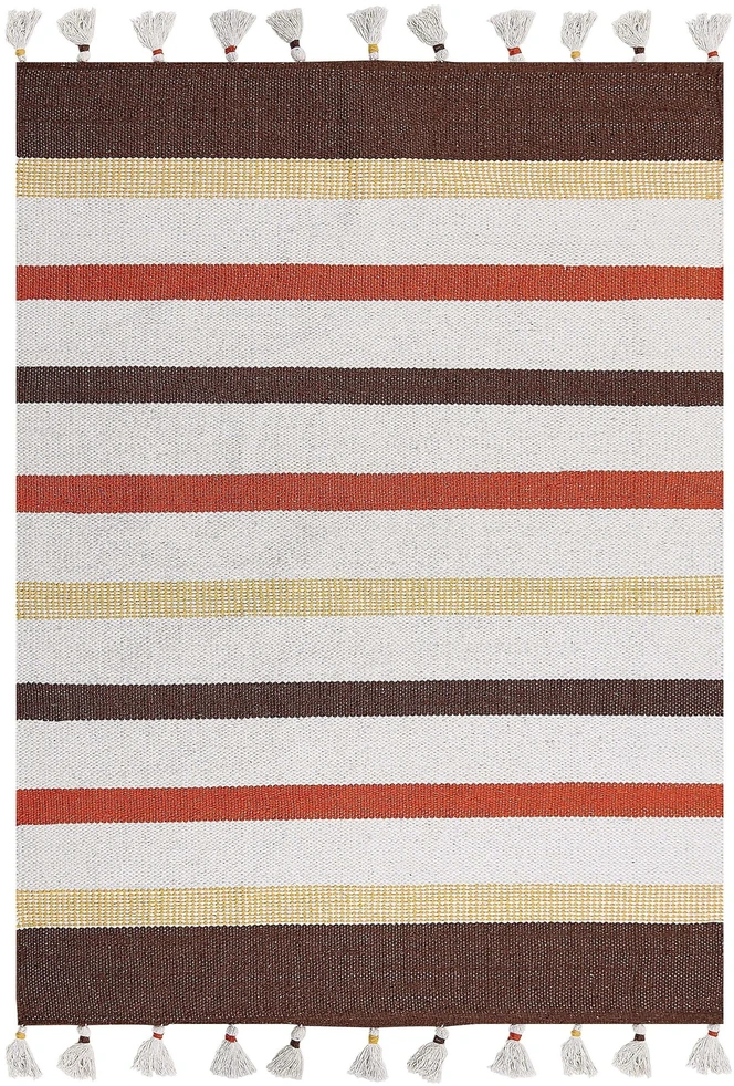 Beliani Kilimas HISARLI 140 x 200 cm rudas medvilninis