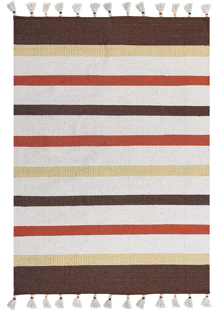 Beliani Kilimas HISARLI rudas 160 x 230 cm medvilninis