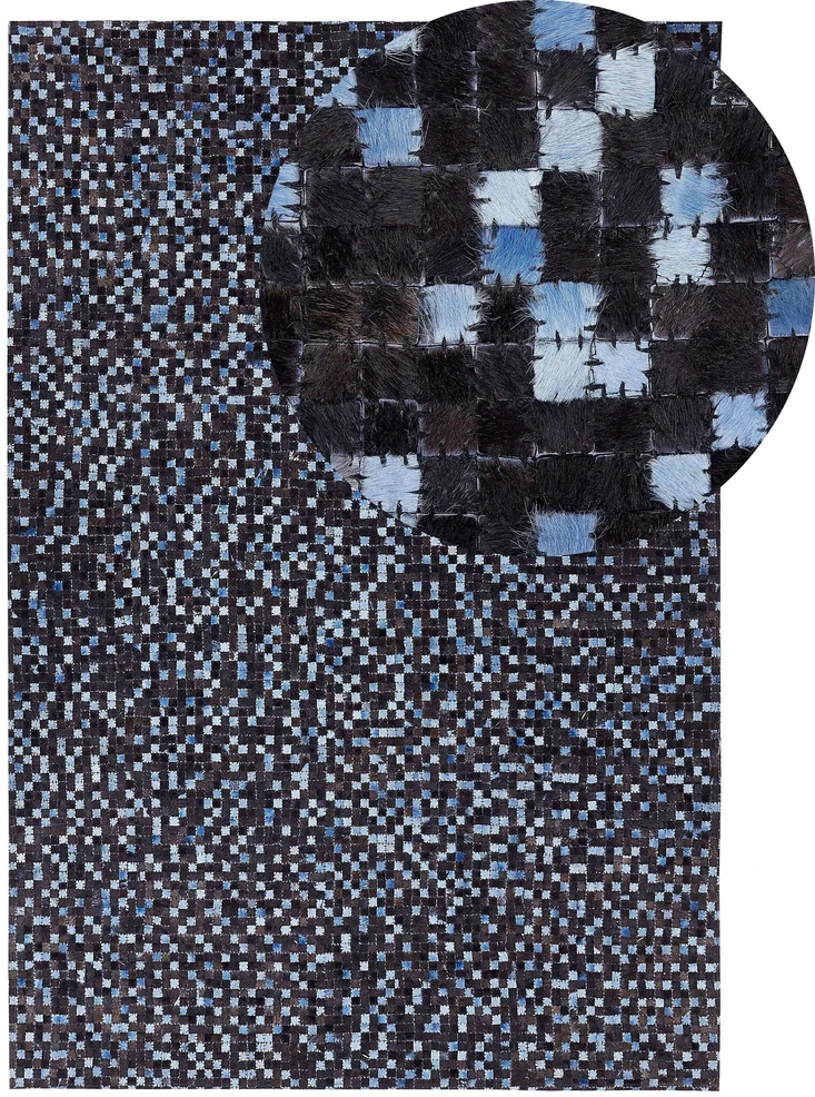 Beliani Kilimas IKISU tamsiai rudas, 140 x 200 cm, natūrali oda