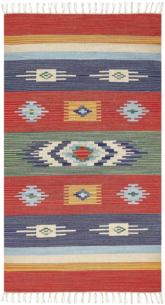 Beliani Kilimas KAMARIS spalvotas 80 x 150 cm medvilninis