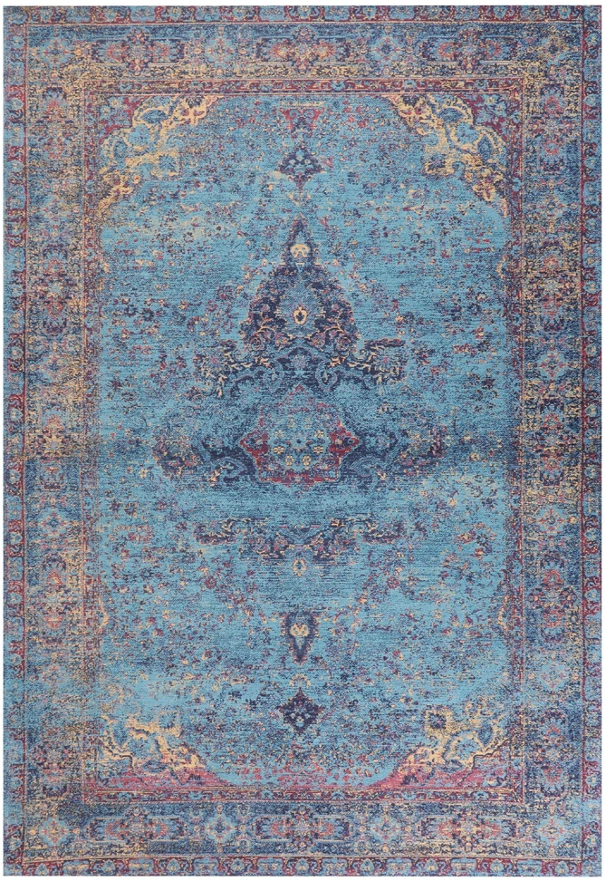 Beliani Kilimas KANSU, mėlynas, 200 x 300 cm, medvilninis