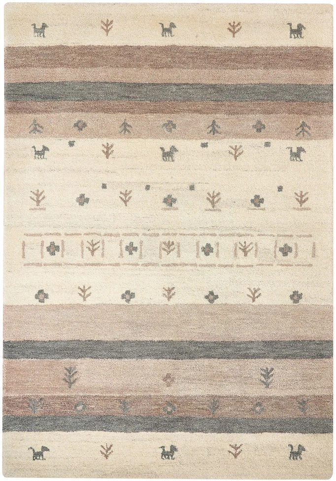 Beliani Kilimas KARLI smėlio spalvos 160 x 230 cm vilnonis Gabbeh