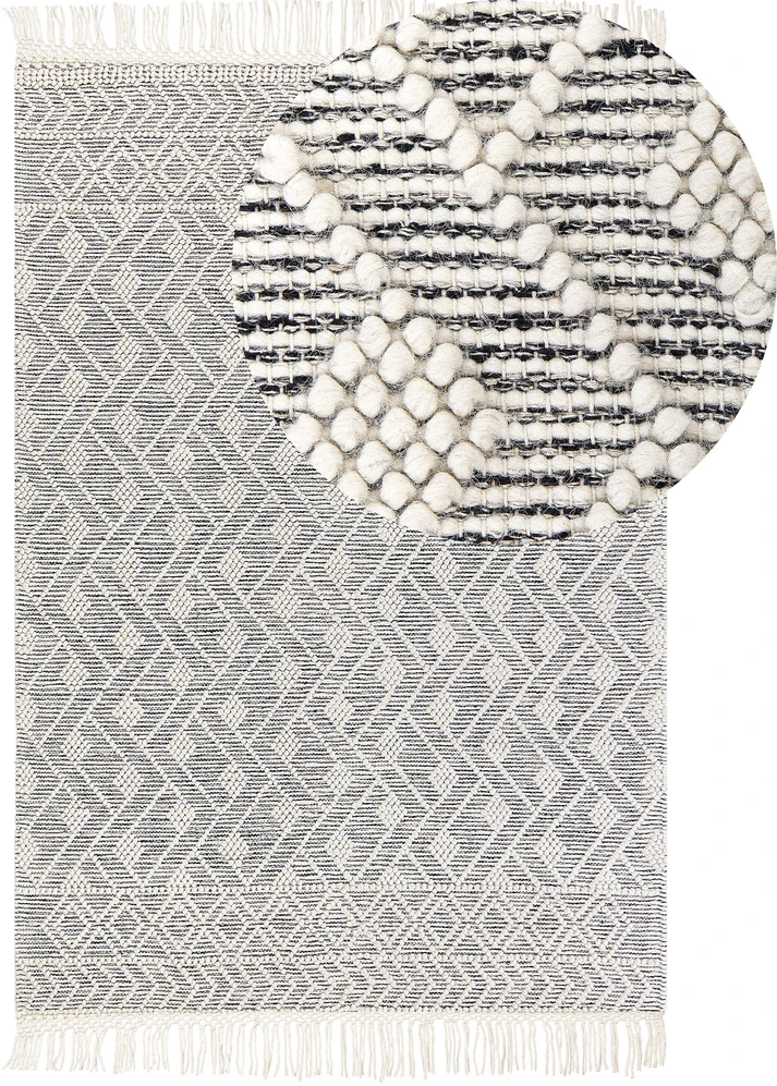 Beliani Kilimas KAVAK juodas 160 x 230 cm vilnonis