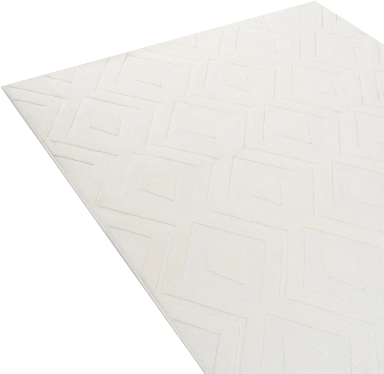Beliani Kilimas KEVIREL laužyta balta 160 x 230 cm