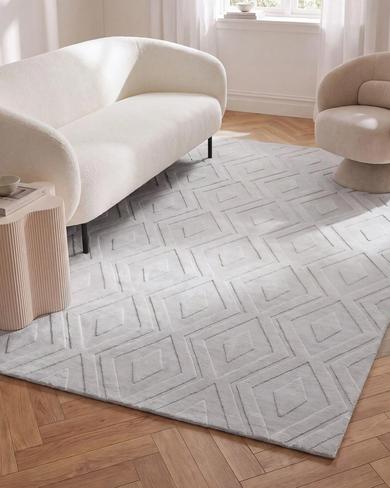 Beliani Kilimas KEVIREL, pilkas, 160 x 230 cm