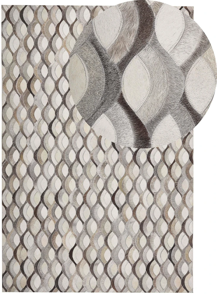 Beliani Kilimas KIRCA smėlio spalvos 140 x 200 cm iš natūralios odos