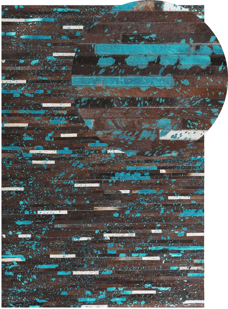 Beliani Kilimas KISIR tamsiai rudas 140 x 200 cm iš natūralios odos