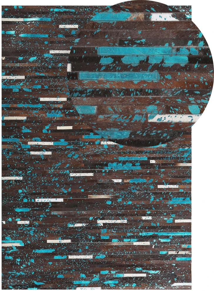 Beliani Kilimas KISIR, tamsiai rudas, 160 x 230 cm, natūrali oda