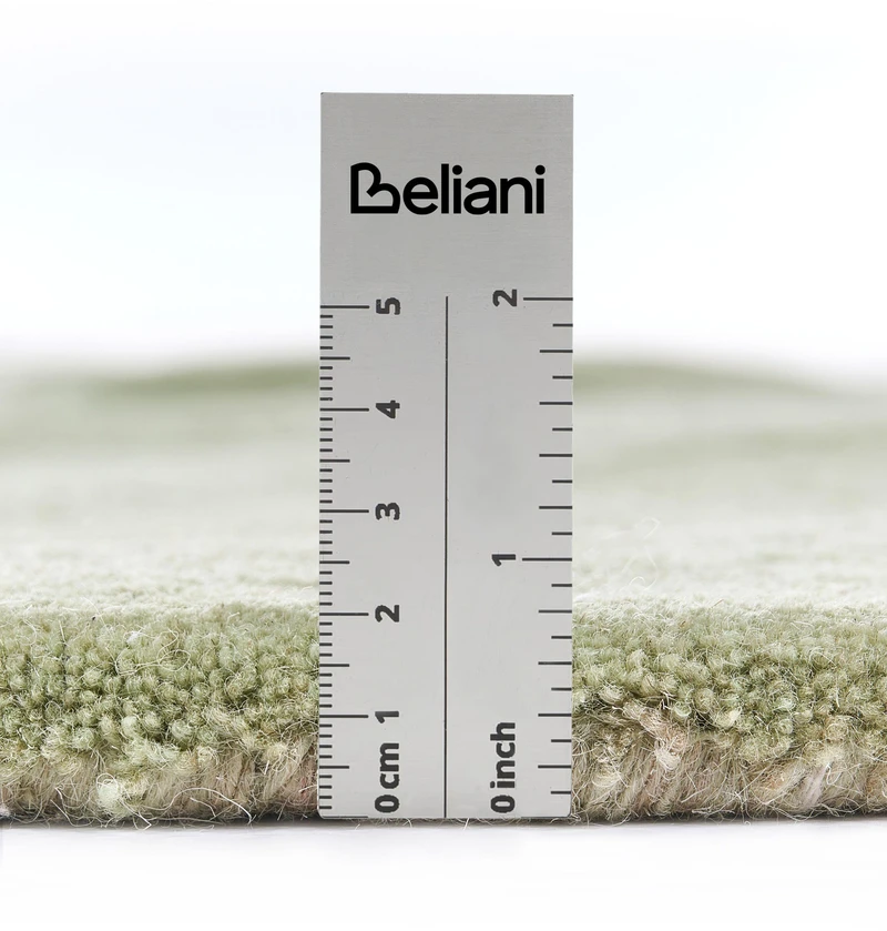 Beliani Kilimas KOKKINI šviesiai žalias ø 140 cm Vilna